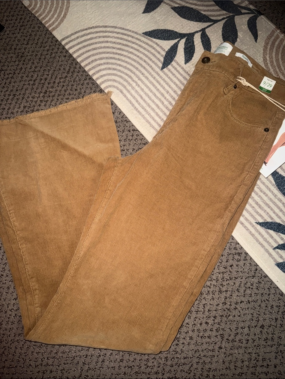 Wide-Leg Corduroy Jeans in Camel Brown - High-Rise Flare